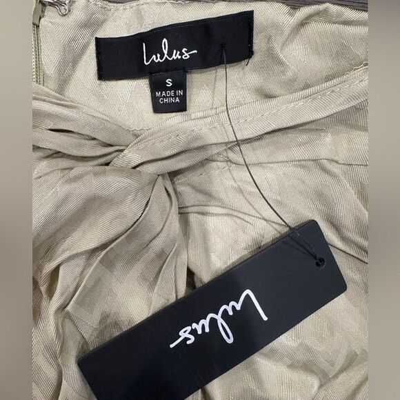 Lulus sage green knot front satin midi skirt - Picture 4 of 4